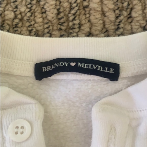White Cropped Brandy Melville Sweater - Picture 2 of 2